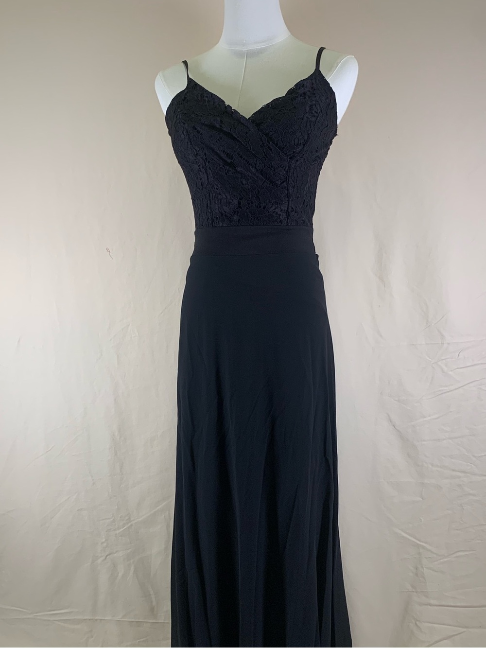 Vanessa Scott Black Lace Bodice Maxi Dress NWT Made In Italy